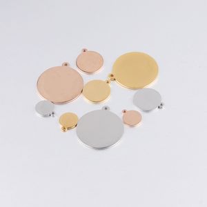 20mm paslanmaz çelik yuvarlak disk takıları DIY mücevherler için boşlukları damgalayan mini döngü daire köpek etiketi