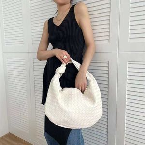 Pu 2024 Fashion Handle Bags Hand- Ladies Luxury Woven Bag Leather Printing Knotted Large-capacity Shoulder Casual Hand