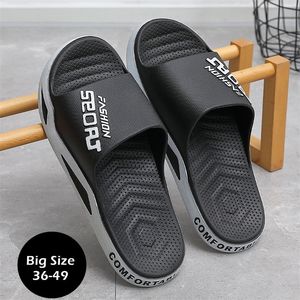 Slippers Big Size 48 49 Men Outside Slippers Summer Beach Sandals Thick Sole Non-slip Slides Fashion Slides Indoor Casual Bathroom Shoes 231215