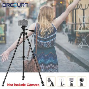 Tutucular Drecurn 140 cm Kamera Tripod Profesyonel Alüminyum Telefon Tutucu Stand Spor Video Kamera Dengeleyicisi DSLR Monopod için