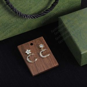 Yeni Mücevher CZ Saplama Sterling Gümüş 925 Avusturya Avusturya Kristal 14K Altın Saplama Dolu Küpe Kadınlar İçin Küpe Tasarımcısı Kadınlar İçin Tasarımcı İnci Küpe Sarkıyor