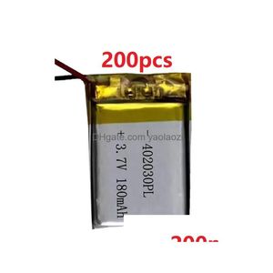 Batterie Batteria ai polimeri di litio da 3,7 V 402030 Capacità reale 180 mAh al litio con scheda di protezione per giocattoli Mini altoparlante Mp5 Drop Delivery Ele Dhzbo