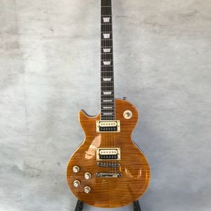 Toptan Özel Mağaza 58 Dumanlı Renk Tiger Flame Sol el Electric Guitar Standard LP Sol El Guitarra Sıcak!