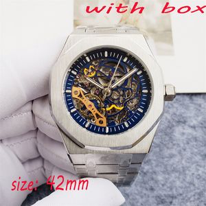 Mens Watch Luxury Watch Yüksek Kaliteli Saat Tasarımcısı Saat Moda 42mm Saat Kafatası Saat Marka Saatleri 904 Paslanmaz Çelik Kayış Safir Orologio 007 Saat Relojes
