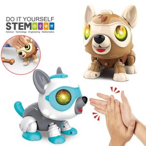 Elektrische RC Tiere Roboter Hund Für Kinder Diy Elektronik Roboter Spielzeug Mit Knochen Stimme Touch Control Smart Pet 231215