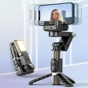 Stabilizers 360 Rotation Following Shooting Mode Gimbal Stabilizer Selfie Stick Tripod For iPhone Phone Smartphone Live P ography 231216