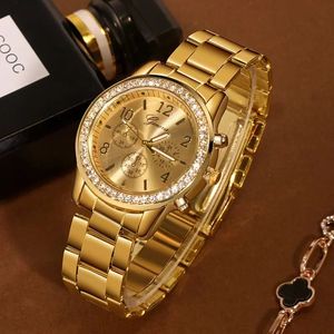 Diğer Watche Quartz Kristal Lüks Saat Feminino Relogio Bilezik Bilek saati Gündelik Reloj Altın Gümüş Mujer Bayan Kol Saati 231216