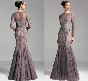 Elegant Lace Mermaid Mother Of The Bride Dresses Long Sleeves Floor Length Formal Occasion Dress Appliques Chic Wedding Guest Gown For Women 2024