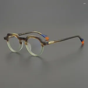 النظارات الشمسية Wyt Men المصنوعة يدويًا اللون الأسيتات الأسيتات إطارًا جولة رجعية مصمم نظارات بصرية