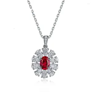 Kolye Kolyeleri 925 Gümüş Yaratılan Moissanite Ruby Taş Küpe/Kolye/Yüzük Düğün Nişan Güzel Takı Setleri Toptan