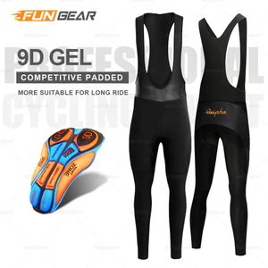 Calças de ciclismo Mulheres Ciclismo Bib Calças Longas Calças Apertadas Bib Road Bike Lady Team Primavera Outono Passeio Calças Respirável Quick Dry Gel Pad Preto 231216