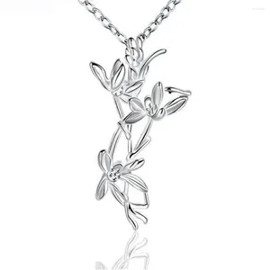 Kolye Kolyeleri 925 STERLING Gümüş Colorelements Lotus Çiçek Soygunluklar Kadınlar İçin Zarif Lady Sterling-Silver-Jewelry