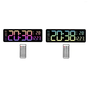 Настенные часы светодиодный настольный будильник с дистанционным управлением Temp 16 дюймов цифровые для спальни офиса обучения гостиной рядом