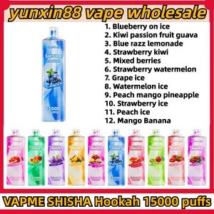 Orijinal vapme shisha nargile puf 15000 tek kullanımlık vape örgü bobin 650mAh şarj edilebilir pil 25ml önceden doldurulmuş pod 12 lezzetler vape kalem 15k e sigara vs elf kutusu 14k