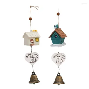 Decorative Figurines Resin Wind Chime Copper Bell Crafts Garden Home Outdoor Hanging Decor Craft Gift Ornament Car Bedroom