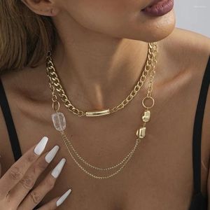 Pendant Necklaces Creative Irregular Transparent Natural Stone Necklace For Women Fashionable Ladies Birthday Party Gift Jewelry Wholesale
