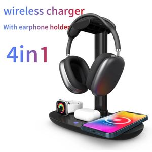 Cell Phone Mounts Holders Product Headphone Stand Wireless Charging Station 4 in 1 Charger for iWatch Earphone Mobile 231216