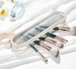 Novo lápis de sobrancelha pincel de maquiagem batom armazenamento saco cosmético portátil viagem cosméticos saco de armazenamento transparente à prova d'água.