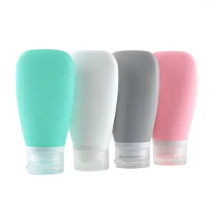 Storage Bottles 4pcs Container Travel Bottle Set Lotion Shower Gel Portable With Bag Cosmetic Empty Squeezable Silicone Refillable Leak