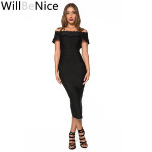 Платья Willbenice, черное, красное, дешевое, сексуальное, женское, с открытыми плечами, облегающее, вечернее, с рюшами, повязочное платье, облегающее, женское, вечернее, элегантное, миди