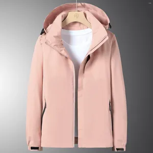Women's Trench Coats Harajuku Solid Outdoor Hooded Coat Camping Mountain Windproof Jacket Single Layer Breathable Sports Running Clothing