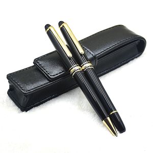 Luxo monte msk-163 preto resina rollerball caneta caneta caneta de alta qualidade escreva canetas de tinta com número de série IWL666858