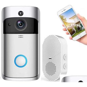 Doorbells Wireless Doorbell Wifi Smart Video Hd Surveillance Camera With Real-Time Alarm Night Vision1 Drop Delivery Security Surveill Dhr2K