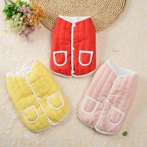 Dog Apparel Pet Cats And Dogs For Small Warm Cute Pretty Trend Casual Back Wear Pocket Vest Plus Fleece Thickened Simple
