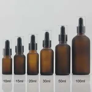 Storage Bottles High Quality Amber Glass Bottle 50ml With Dropper For Eye Oil Packaging