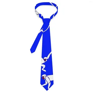 Bow Ties Monkey Print Tie Blue And White Wedding Neck Retro Trendy For Men Custom Collar Necktie Gift Idea