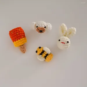 Broşlar zhen-d el yapımı tığ işi hayvanlar arı pamuk yün 3d broş pim sevimli kıyafetler süveter dekorasyon oyuncak hediye çocuklar için