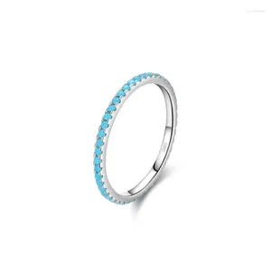 Wedding Rings 925 Sterling Silver Turquoise Band Finger Cocktail Ring