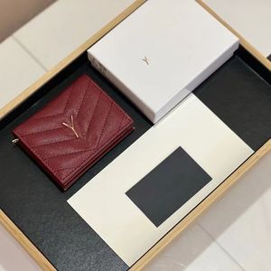 Fashion designer wallets luxury Caviar genuine leather Credit Card Holder purse bags gold Hardware women of Zippy coin purses with Original box dust bag
