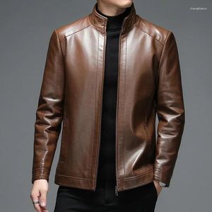Men's Jackets Autumn And Winter Business Casual Plush Thick Leather Jacket
