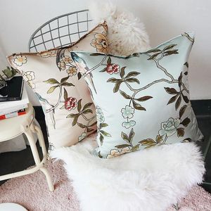 Pillow Flower Pillows Retro Jacquard Case 48x48 Decorative Cover For Sofa Chinese Living Room Home Decorations