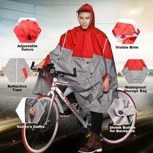 Yağmurluklar Qian geçirimsiz kadınlar/erkekler açık yağmur ceketi sırt çantası yansıtıcı tasarım bisiklet tırmanma yürüyüş turu kapağı panço