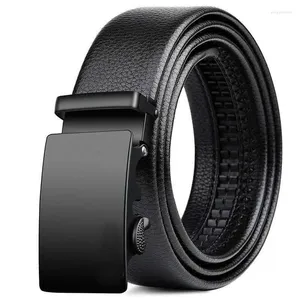 Belts Automatic Buckle Leather For Men High Quality Belt Pant Business Work Casual Strap 120cm