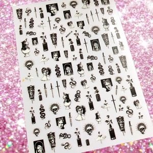 Nail Stickers 3D Sticker Decals Fashion Snake Dragon Leopard Print Art Decorations Sliders Manicure Accessories HL224