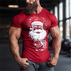 Erkek Tişörtleri 2024 Festival Erkekler İçin Noel Tişörtleri Yaz Erkekler T-Shirt Kısa Kol Günlük Moda Tshirts Erkek Giyim Noel Ailesi T231219