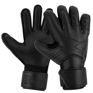 Sporthandschuhe 1 Paar schwarz Größe 7–10 Torwarthandschuhe mit Fingerschutz Air Vent Fußball Torwart Fußball Latex 231218