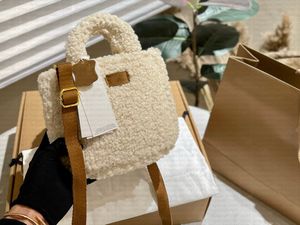 Роскошная женская сумка через плечо из овечьей шерсти из натуральной кожи большой емкости UG, зимняя эксклюзивная дизайнерская сумка