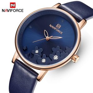 NAVIFORCE женские часы модные кварцевые синие женские наручные часы женские повседневные очаровательные часы для девочек Relogios Feminino Reloj Mujer319K