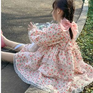 Kız Elbiseleri Bahar Yeni Lolita Prenses Güneş Süslü Elbise Dantel Tutu Zarif Çocuklar Genç Kızlar Giyim Çocuk Kostümleri İçin Küçük Giysiler