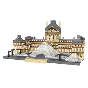 Model Building Kits Lezi 8040 World Architecture Mini Building Blocks Paris Louvre Museum 3D Model DIY Diamond Bricks Toy for Children GiftsL231216