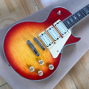 Stokta var! Özel Mağaza Ace Frehley Signature 3 Pikap Elektro Gitar, Yüksek Kaliteli Alev Maple Wood Guitarra, Ücretsiz Kargo