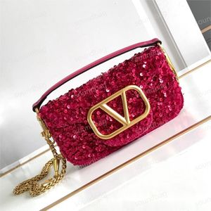 Mini Loco Luxurious Celebrity El Çantası: Pullu Boncuklar, Üst Tahıllı Cowhide, Sahte Kristal, Şık Lady Vintage Crossbody -Supermode Party Drama Kraliçesi Sekik Pembe