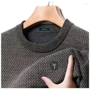 Мужские свитера осень-зима с круглым вырезом, сплошная резьба, флокированный свитер с длинными рукавами и вышивкой из мультфильма, вязаные модные повседневные топы