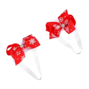 Bandanas 2 adet kafa bandı xmas bebek headdress borns kız kız saç yayları dişli kar tanesi