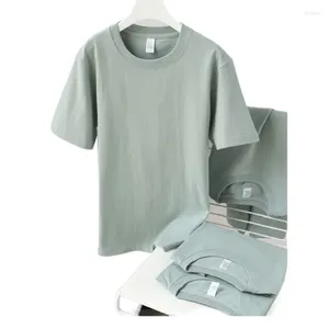 Erkek Tişörtleri Yaz ve Kadın Tişörtleri Saf Pamuk Kısa Kollu Moda Gevşek Üst Koreli T-Shirt Yeşil Yarım UNISEX