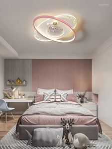 Deckenleuchten, moderne LED-Kronleuchter für Kinderzimmer, Kinderzimmer, Schlafzimmer, weiß, rosa, blau, kreisförmige Lampe, Dekor, Astronauten-Beleuchtungskörper